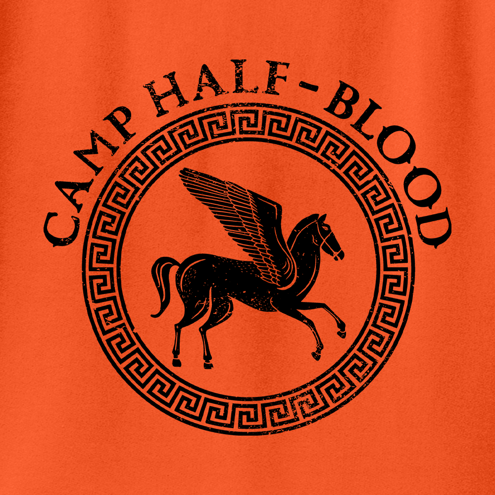 Folded stack of Camp Half Blood hoodies showing the soft fleece material