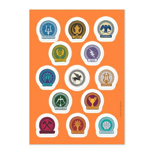 Percy Jackson Sticker Sheet: Cabin Icons | Claim Your Godly Parent ...
