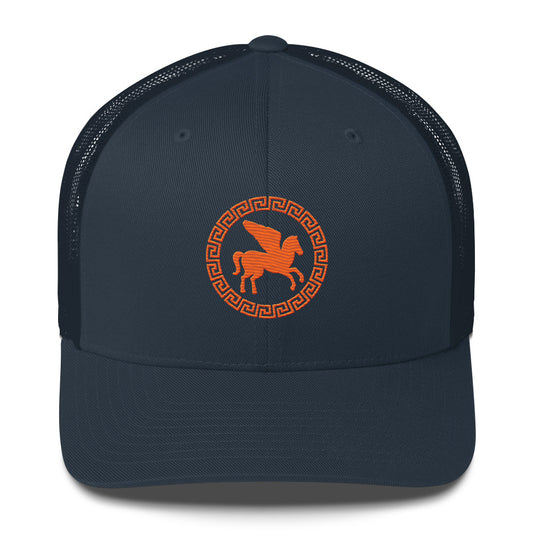 Percy jackson embroidered retro trucker hat camp half-blood - navy