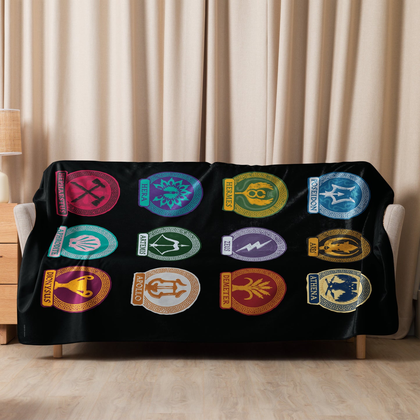 Percy Jackson Sherpa Blanket Cabins