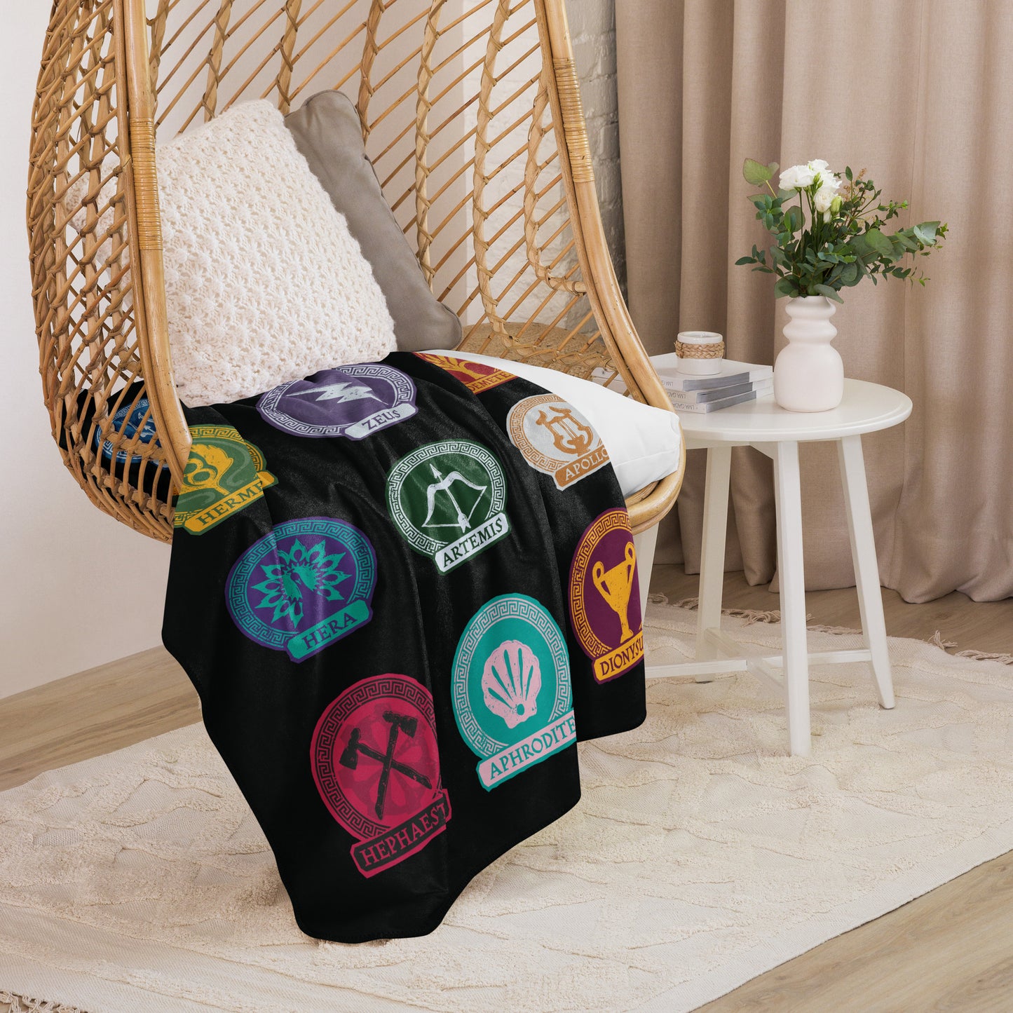 Percy Jackson Sherpa Blanket Cabins