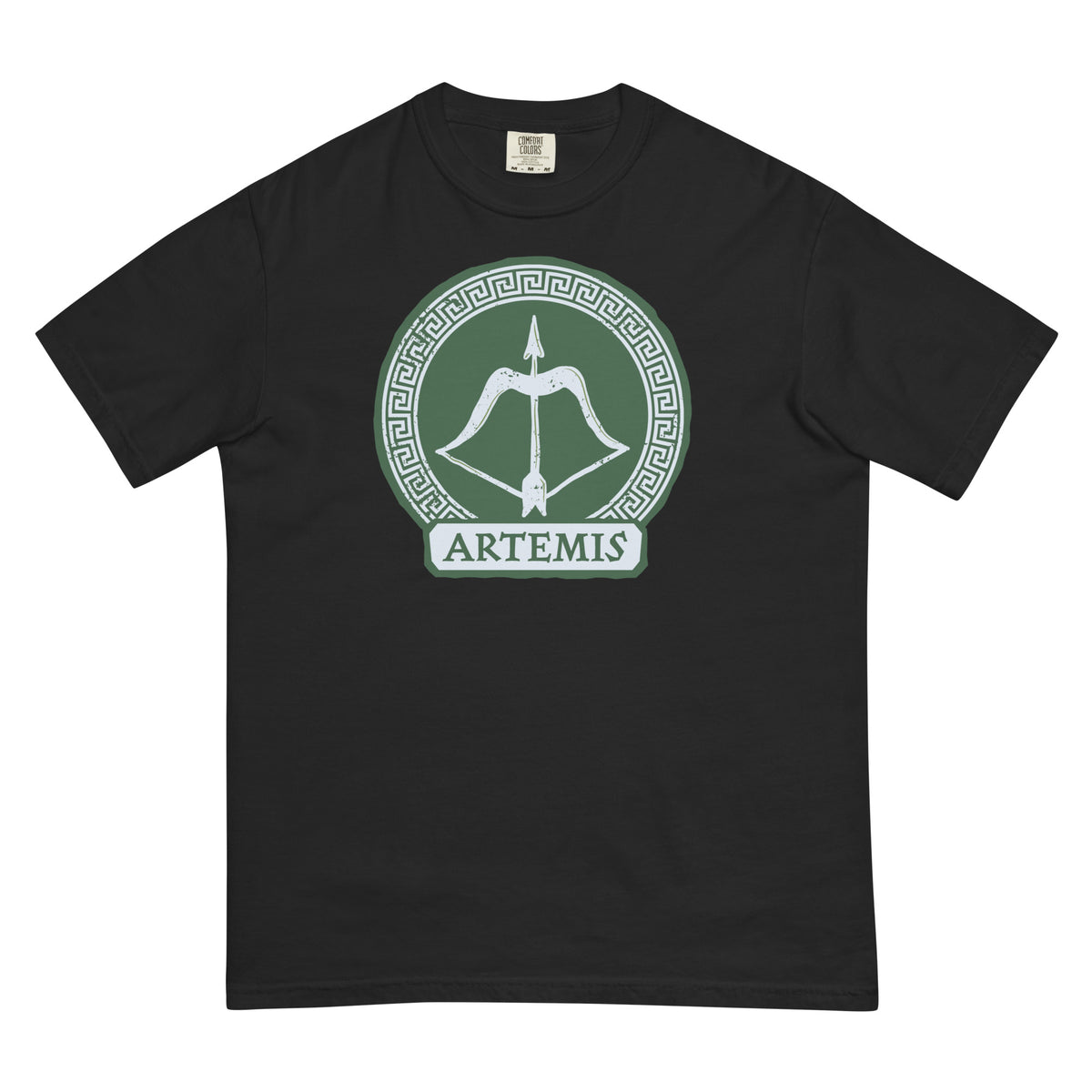 Model wearing the light green Percy Jackson Artemis t-shirt