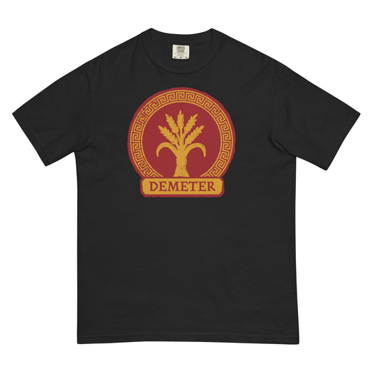 Percy jackson t-shirt demeter cabin logo - black