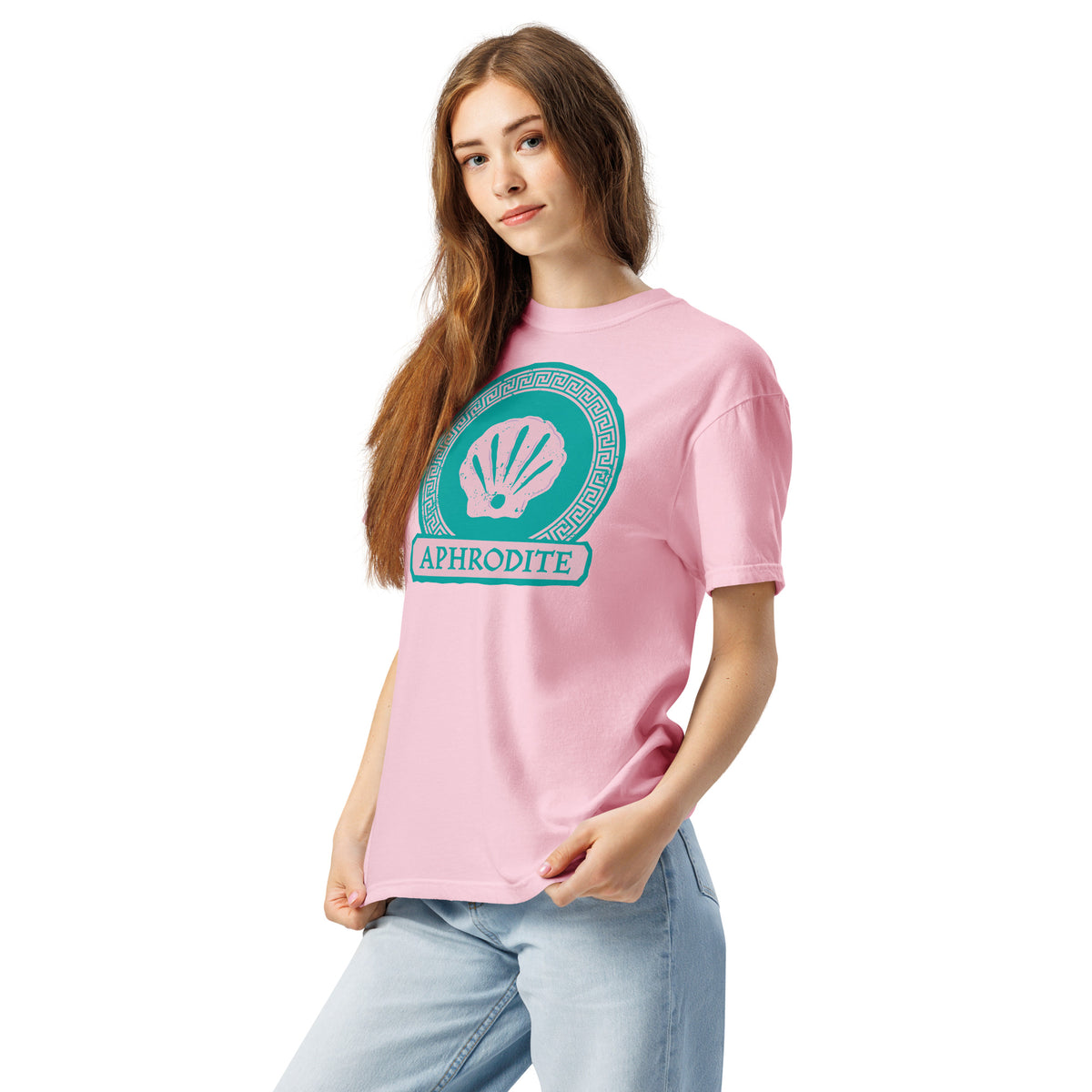 Percy Jackson Aphrodite Comfort Colors t-shirt in Black, front view