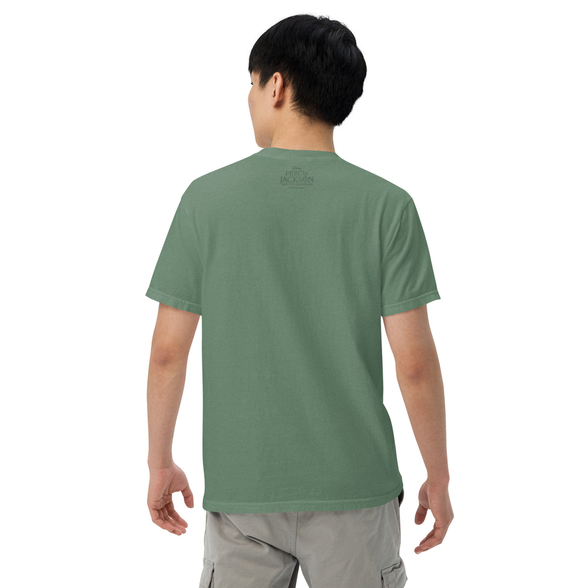 Close-up of the Artemis graphic printed on the black t-shirt variant